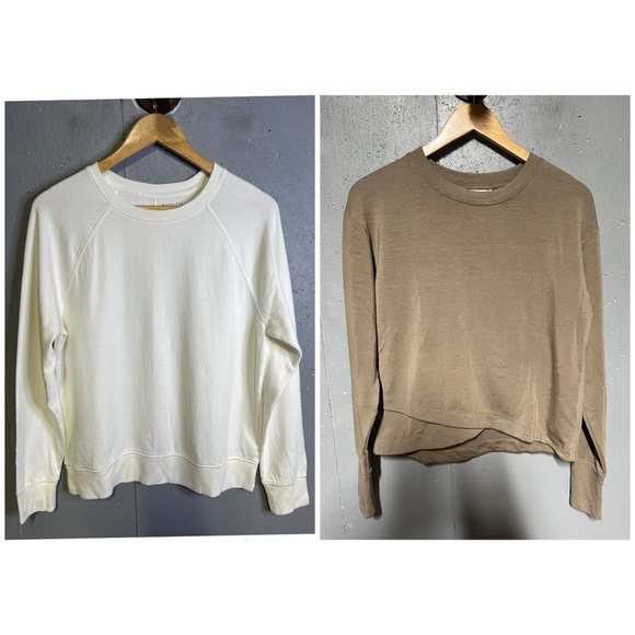Athleta Tops - Athleta Bundle of Two Crewneck Sweatshirts.  Cream and Brown both size Small.